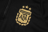 24-25 Argentina Black Hoodie Half Pull Tracksuit #F593半拉连帽