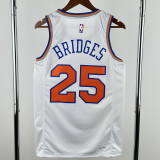 KNICKS BRIDGES #25 White Top Quality Hot Pressing NBA Jersey