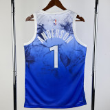 23-24 Timberwolves ANDERSON #1 Blue City Edition Top Quality Hot Pressing NBA Jersey