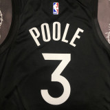 2020 Warriors POOLE #3 Black Grey Top Quality Hot Pressing NBA Jersey
