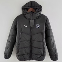 24-25 Man City Black Hooded Cotton Coat #棉衣