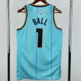 24-25 Hornets BALL #1 Blue City Edition Top Quality Hot Pressing NBA Jersey(V领)