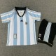 1998 Argentina Home Kids Retro Soccer Jersey