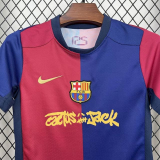 Barcelona Home x Travis Scott Soccer Kids Kit Jersey+Shorts 2024/25