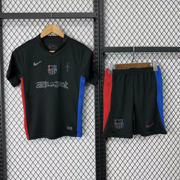 Barcelona Away x Travis Scott Soccer Kids Kit Jersey+Shorts 2024/25