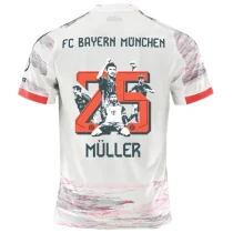 2025-26 Bayern Away Muller #25 Print Picture Number Fans Soccer Jersey