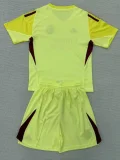 2025-26 Real Madrid Light Yellow GoalKeeper Kids Soccer Jersey