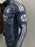 2025-26 Real Madrid  Away Long Sleeve Player Version Soccer Jersey (长袖球员