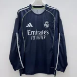 2025-26 Real Madrid   Away Long Sleeve Soccer Jersey (长袖)