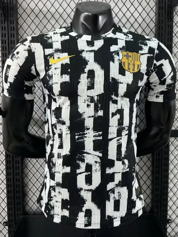 2025-26 Barcelona Black White Special Edition Player Version Training Shirts
