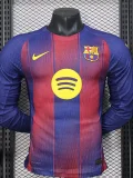2025-26 Barcelona Home Long Sleeve Player Version Soccer Jersey (长袖球员)