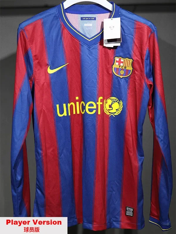 2010-2011  Barcelona  Home Player Version  Long Sleeve Retro Soccer Jersey 长袖球员