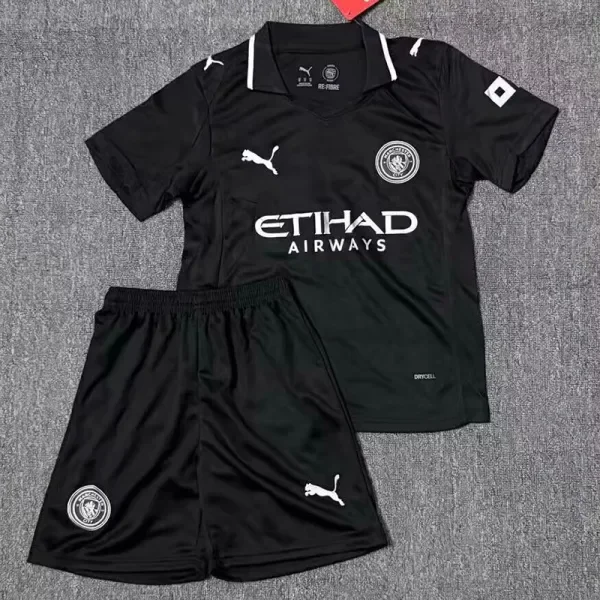 25-26 Man City Black Kids Soccer Jersey