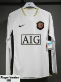 2006-2007 Man Utd Away Player Version  Long Sleeve Retro Soccer Jersey 长袖球员