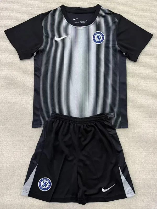 Chelsea Black Goalkeeper Kids Soccer Jersey 2025/26