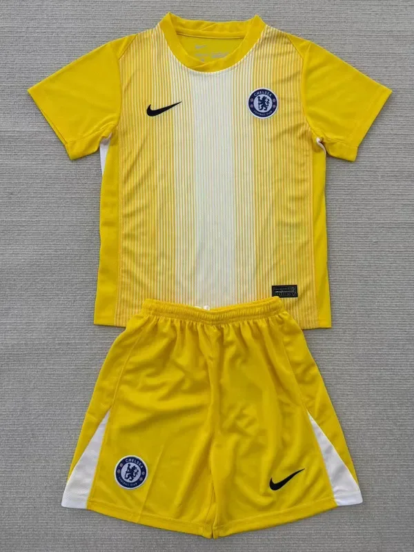 Chelsea  Yellow Goalkeeper Kids Soccer Jersey 2025/26
