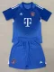 2025-26 Bayern Blue Goalkeeper Kids Soccer Jersey