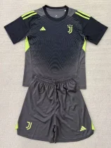 25-26 Juventus Black GoalKeeper Kids Soccer Jersey