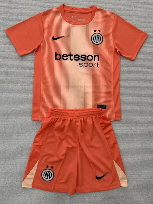 2025-26 Inter Milan Orange GoalKeeper Kids Soccer Jersey