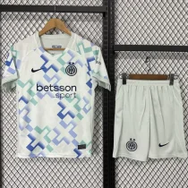 2025-26 Inter Milan Away Kids Soccer Jersey (左袖/背下广告)
