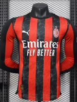 2025-26 AC Milan Home Long Sleeve Player Version Soccer Jersey (长袖球员)