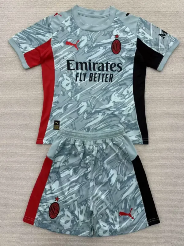 25-26 AC Milan Blue Goalkeeper Kids Soccer Jersey