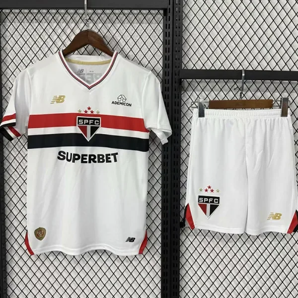 2025-26 Sao Paulo Home Kids Soccer Jersey