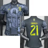 2025-26 Brazil Black Special Edition Fans Soccer Jersey (耶稣黑白)