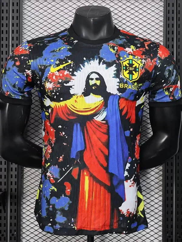 2025-26 Brazil Black Red Special Edition Player Version Soccer Jersey