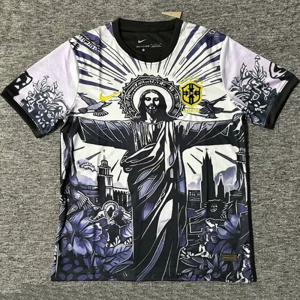 2025-26 Brazil Black Special Edition Fans Soccer Jersey (耶稣黑白)