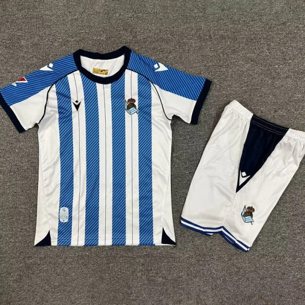 25-26 Real Sociedad Home Kids Soccer Jersey
