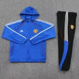 2025-26 Man Utd Fancy blue Hoodie Jacket Tracksuit