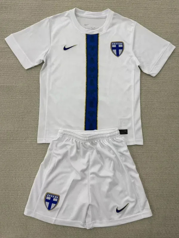 2025-26 Finland Home Kids Soccer Jersey
