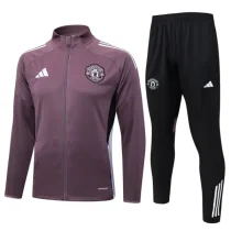2025-26 Man Utd Grey purple Jacket Tracksuit #A2550