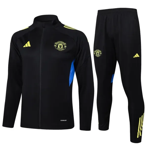 2025-26 Man Utd Black Jacket Tracksuit # A2526(绿标)