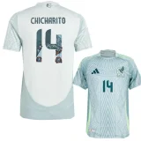 2024-25 Mexico Away Print Picture Number 14 # CHICHARITO Fans Soccer Jersey
