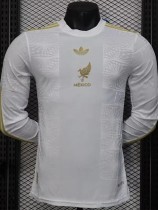 2025-26 Mexico Gold Cup White Long Sleeve Player Version Soccer Jersey (长袖球员)