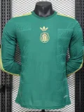 2025-26 Mexico Special Edition Green Long Sleeve Player Version Soccer Jersey (长袖球员)
