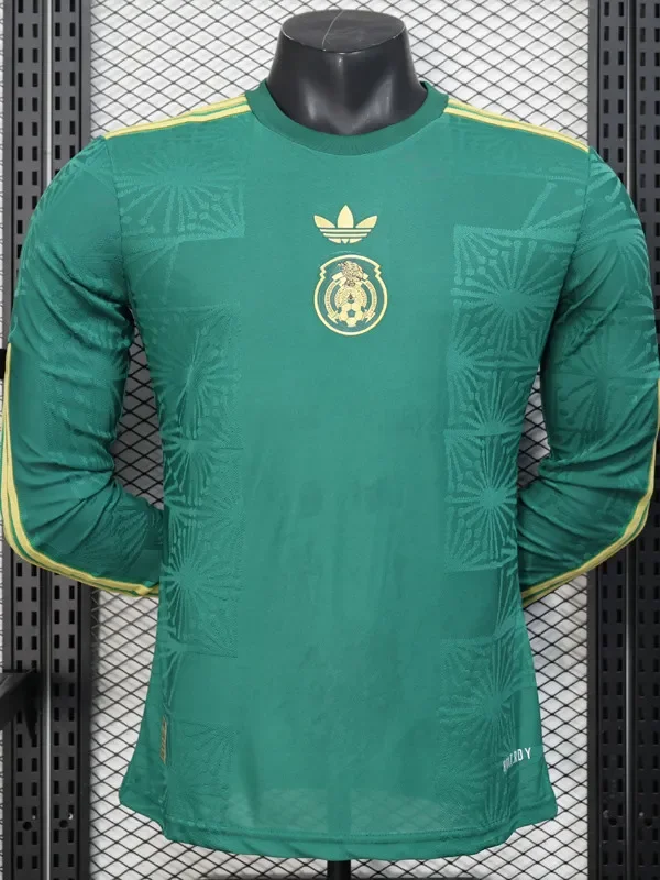 2025-26 Mexico Special Edition Green Long Sleeve Player Version Soccer Jersey (长袖球员)