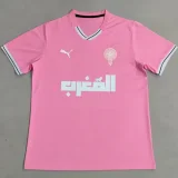 2025-26 Morocco Pink Training shirts (白袖边)
