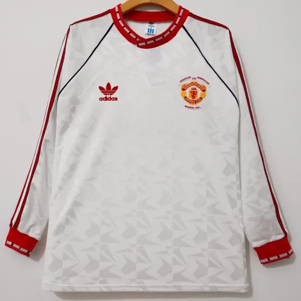 1991 Man Utd Away Long Sleeve Retro Soccer Jersey (长袖)