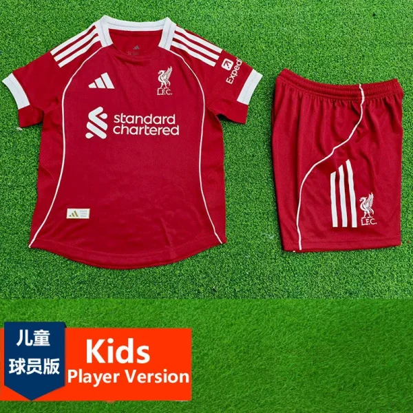 25-26 Liverpool Home Kids Player Version Soccer Jersey (球员童装)