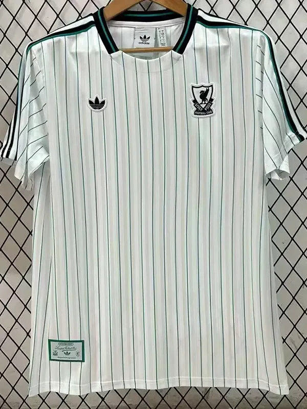 25-26 Liverpool  White Green Casual Edition Training Shirts