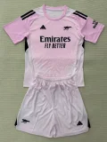 2025-26 Arsenal Pink GoalKeeper Kids Soccer Jersey