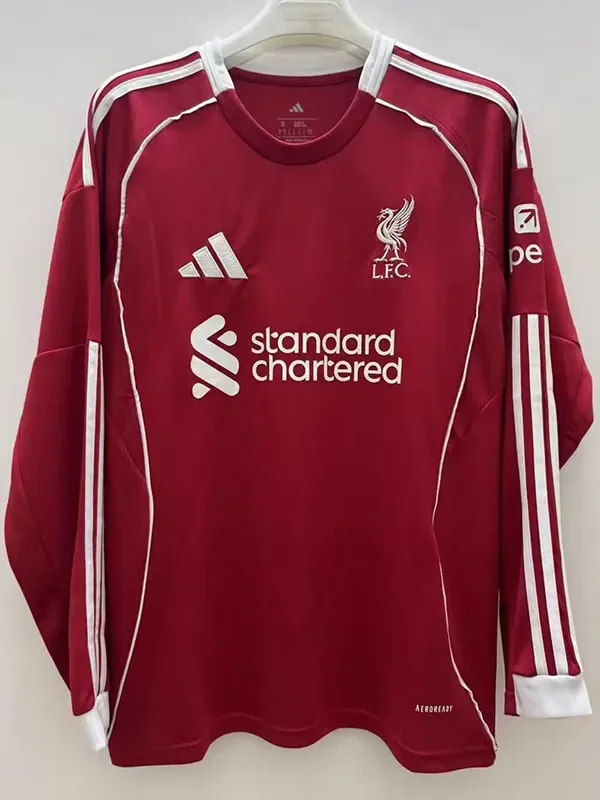 25-26 Liverpool Home Long Sleeve Soccer Jersey (长袖)