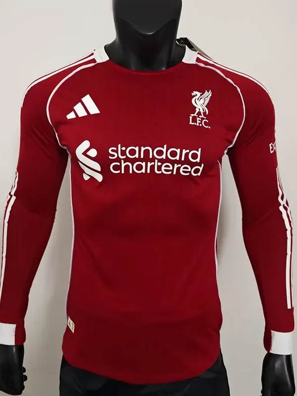 25-26 Liverpool Home Long Sleeve Player Version Soccer Jersey (长袖球员)