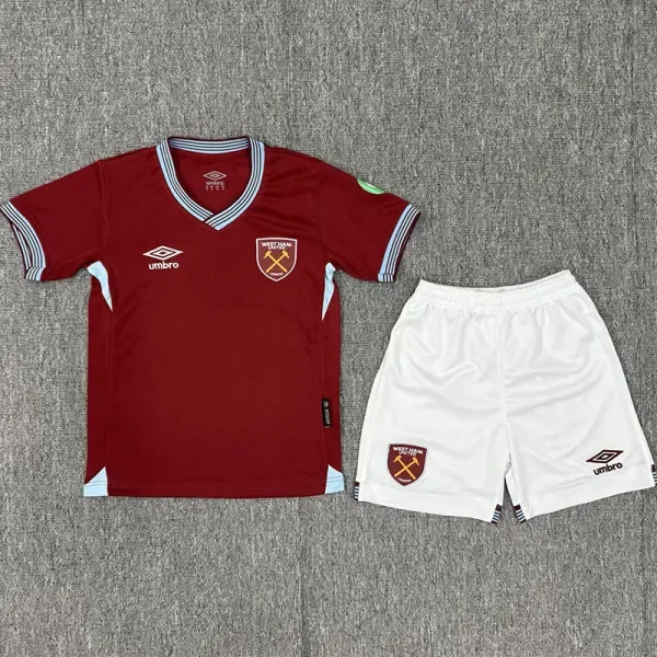 2025-26 West Ham Home Kids Soccer Jersey