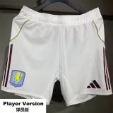 2025-26 Aston Villa Home Player Version Shorts Pants (High Quality)(球员短裤)