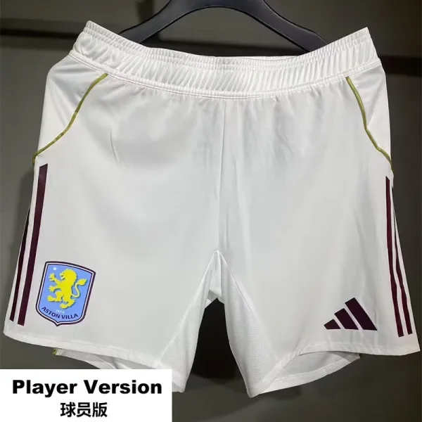 2025-26 Aston Villa Home Player Version Shorts Pants (High Quality)(球员短裤)