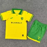 2025-26 Norwich City Home Kids Soccer Jersey